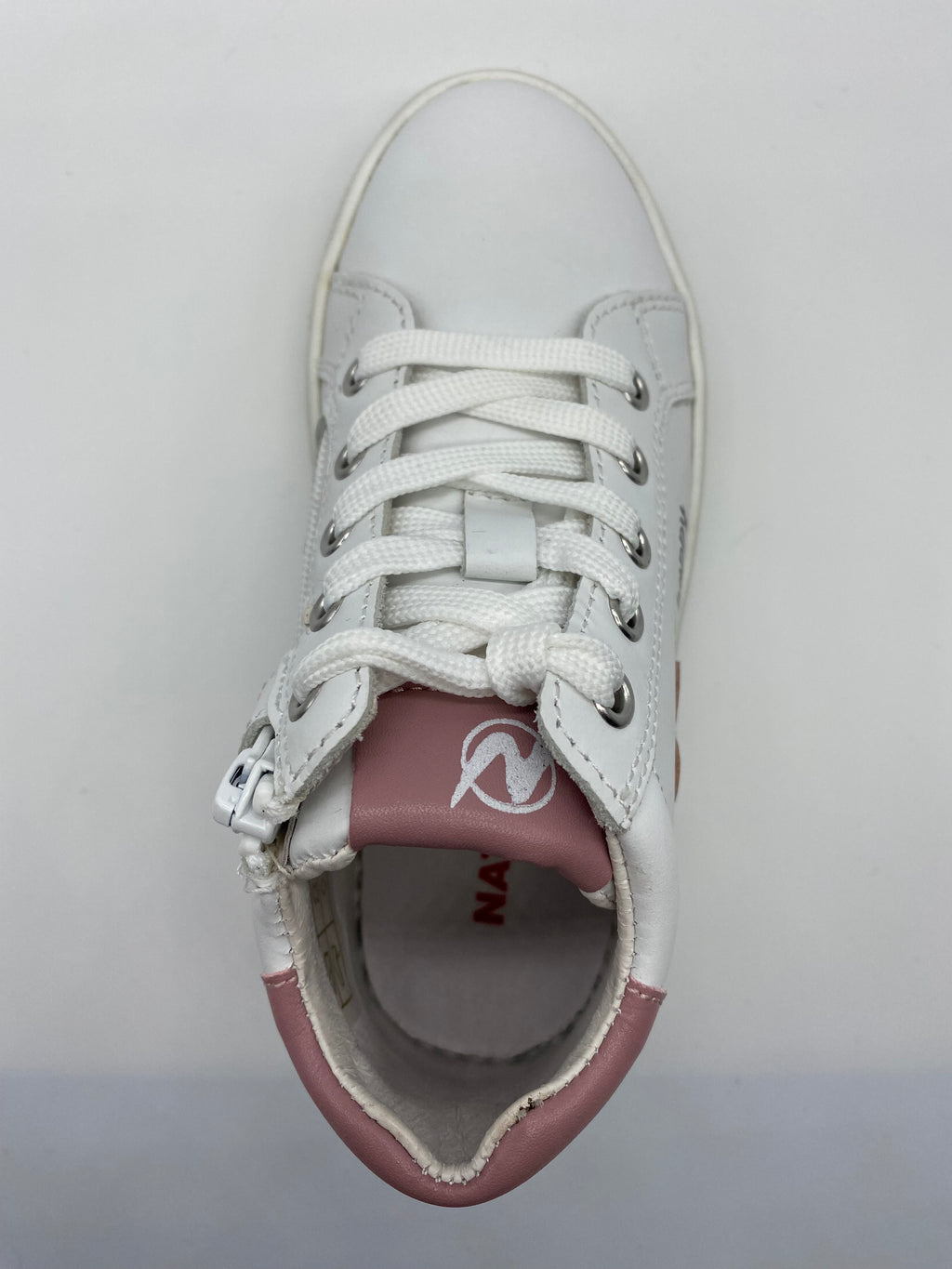 NATURINO orvay zip high bianco-rosa