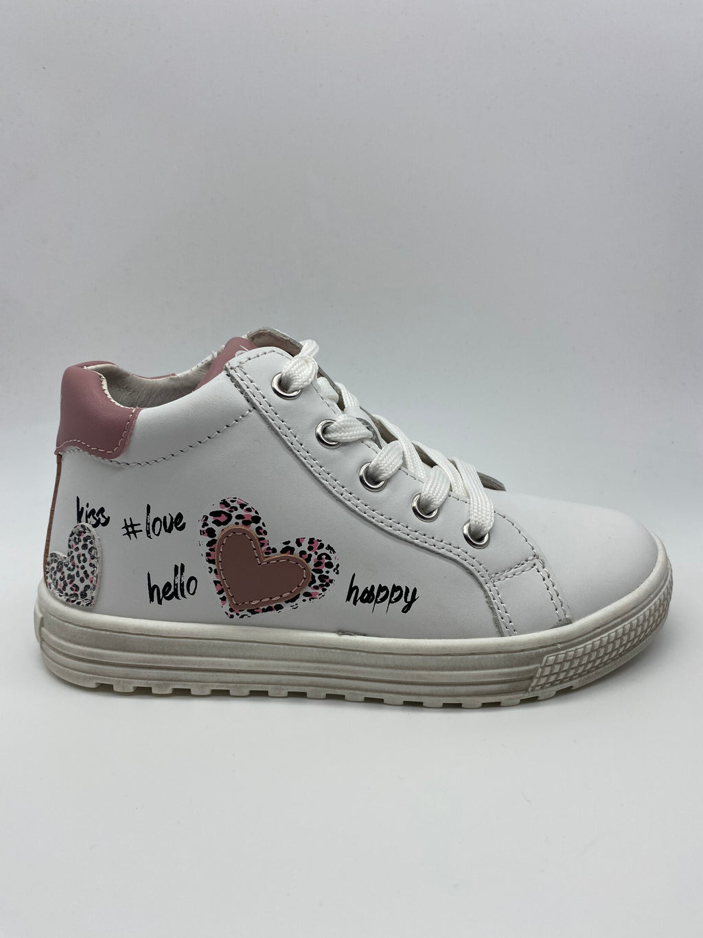 NATURINO orvay zip high bianco-rosa