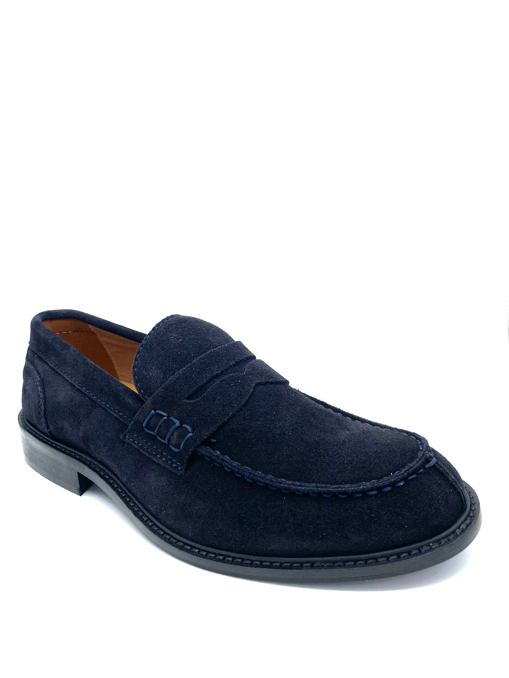 BRAWN’S mocassino blu scamosciato