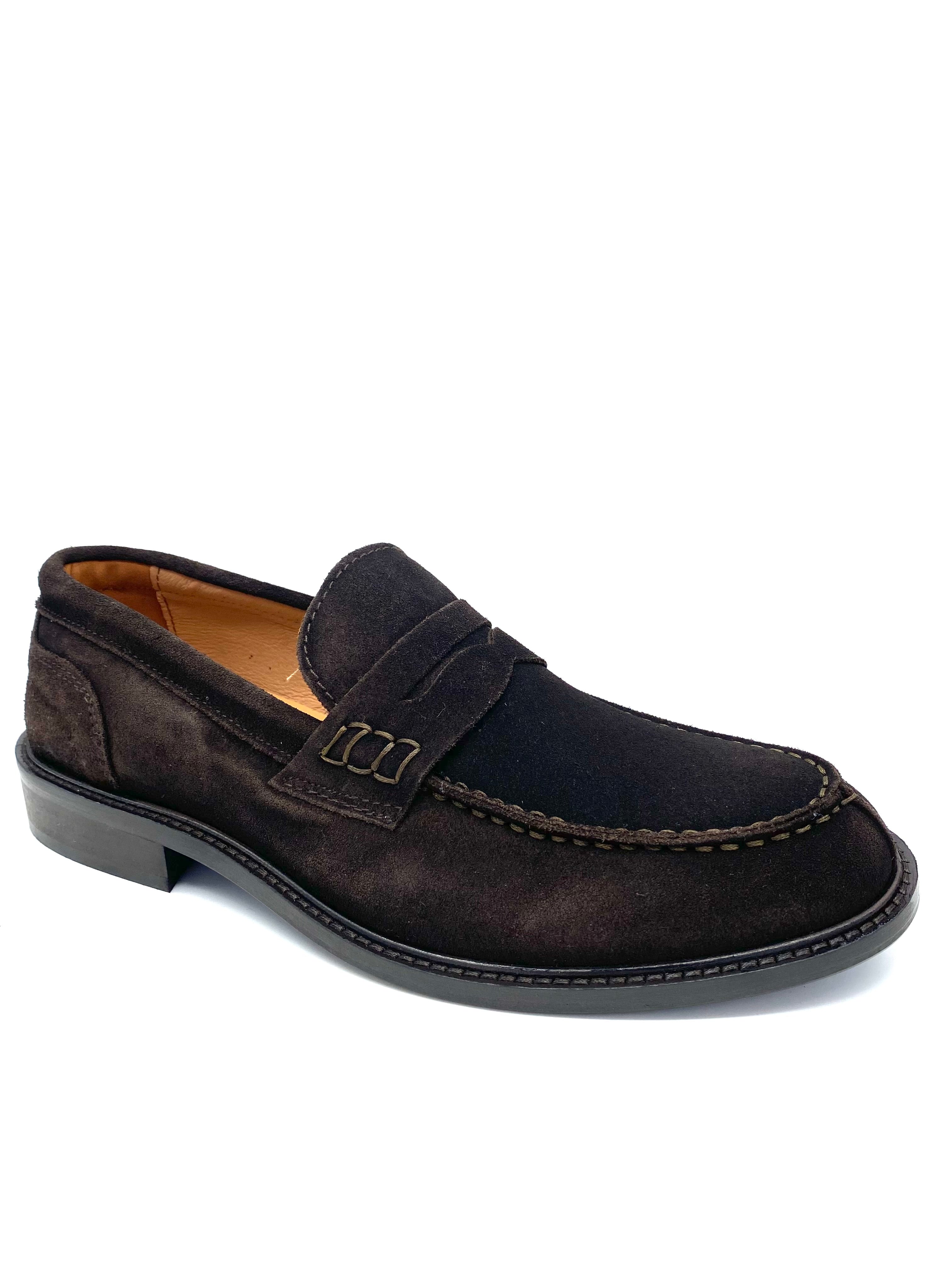 BRAWN’S mocassino marrone scamosciato